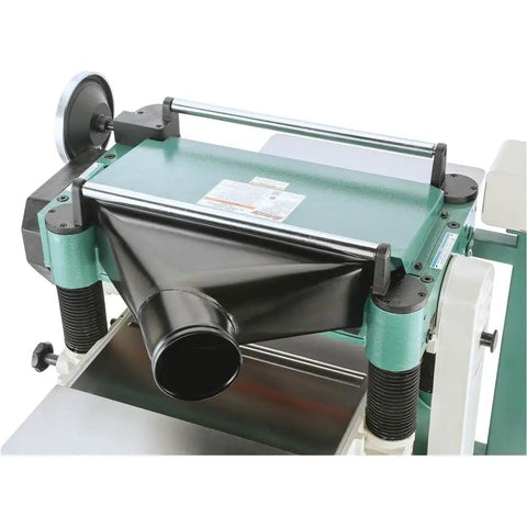 Heavy Duty 20 Inch Thickness Planer With A Beefy 5 Horsepower Motor And Swappable Spiral Carbide Cutterheads Rock Solid Cast Iron Construction Precision Ground Tables And Wings Includes Reliable Board Return Rollers