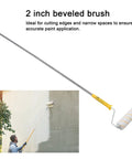 Heavy Duty 10 Piece Paint Roller Tray Kit With Solid Stainless Steel Handle And High Density Covers For Smooth Wall And Ceiling Painting Total Game Changer Kit with 2-inch beveled brush for precise paint application.