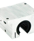 Heavy Duty Super Smart Ball Bushing Open Pillow Block Bearing with adjustable mounts for one inch shafts, showing the open cover for easy greasing.