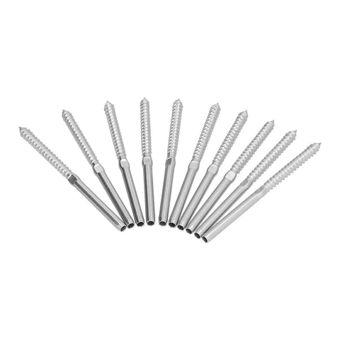 Dual Direction Swage Lag Screws For One Eighth Inch Stainless Steel Cable Railing With Left And Right Hand Threads Kit