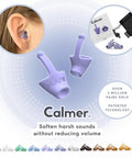 Calmer Noise Reducing Ear Plugs Alternative For Stress Free Focus And Travel, Silicone Reusable Ear Plugs for Noise Sensitivity