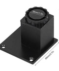 Adjustable Height Aluminum Furniture Legs Set Of 4 For Sofa, Cabinet And Bed Frames, Square 60mm Base Black Finish, Heavy Duty Leveling Supports To Eliminate Wobble shown in close-up.