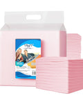 Large Disposable Underpads 24 By 24 Inch 100 Count Super Absorbent Bed Pads stacked with packaging for incontinence care.