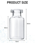 Front view of a 2ml sealed transparent glass sample vial.