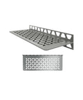 Rectangular Shower Shelf For Tiled Walls In Stainless Steel With Brushed Finish 4mm Thick Floral Design No Fuss Install Slick Modern Bathroom Organizer SWS1D5EB