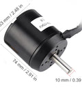 Premium Brushless Hub Motor For Electric Skateboards And Scooters Featuring Sensorless Control And 3000 Watt Power 170 KV Rating close-up view of black motor dimensions shown