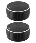 Two Aluminum Alloy Potentiometer Knobs For 6.0mm Shaft Plum Blossom Axis Encoders 40mm Diameter 17mm Tall Black Dope Grip