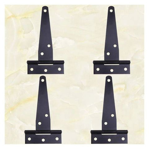 Heavy Duty Black T Shaped Door Hinges 8 Inch 4 Pack For Wooden Fence Warehouse Doors And Sheds Sturdy Iron Hinges