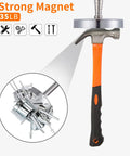 35 Lb Magnetic Pickup Tool Telescoping Wand With Upgraded Pole for nails, screws, and metal, shown lifting screws and nails.