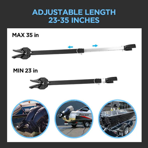Adjustable Transom Saver For Boats And Motors Heavy Duty Composite Head Engine Support Fits 23 To 35 Inches