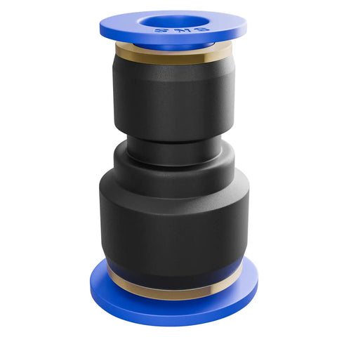 No-Nonsense Push To Connect Straight Reducer Quick Coupler 1/2 Inch By 1/4 Inch Air Line Pneumatic Tube Fitting Solid Brass And Heavy Duty Polymer Union 10 Pack