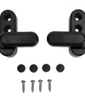 Kickass 180 Degree Rotating RV Table Lock Clip With Wicked Strong Steel Buckle For Thick Panels And Camper Trailers To Keep Your Camp Setup Locked Tight On The Road - pack of two black plastic latches with screws.