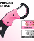 Pink Keychain Knife For Mom Cute Box Cutter Small Pocket Knife Gadget For Everyday Carry 1.34 Inch Blade EDC Tool design comparison