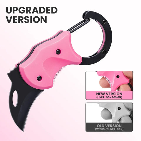 Pink Keychain Knife For Mom Cute Box Cutter Small Pocket Knife Gadget For Everyday Carry 1.34 Inch Blade EDC Tool design comparison