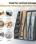 Heavy Duty Vertical Pipe And Lumber Storage Rack For Garage Or Workshop Boasts Four Wide Bays Welded From Rock Solid Steel To Haul Heavy Loads No Sweat with wood and metal storage.