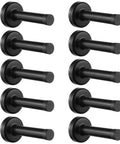 Heavy Duty Stainless Steel Door Stoppers With Rubber Tip Buffers in matte black finish, displayed in rows for home and office use.