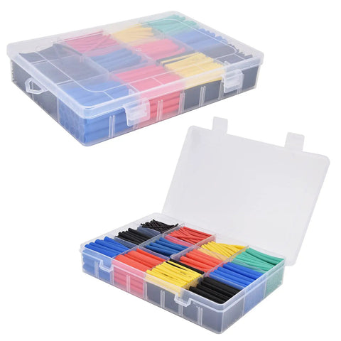 Ultimate 800 Piece Colorful Heat Shrink Tubing Kit For Electrical Maintenance And Wire Insulation With Fast Shrink Action Plus High Tensile Strength To Keep Your Wiring Safe And Secure Like A Boss Without Any Failures Or Loose Connections In Your. 800-piece PE tubing kit in organizer box