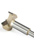 Close-up of Pro Grade Self Centering Forstner Drill Bit Built For Dead Straight Accuracy With Tungsten Carbide Tip.