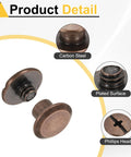 Close-up of M4 Chicago screws in red copper with Phillips head, showing detailed carbon steel construction.