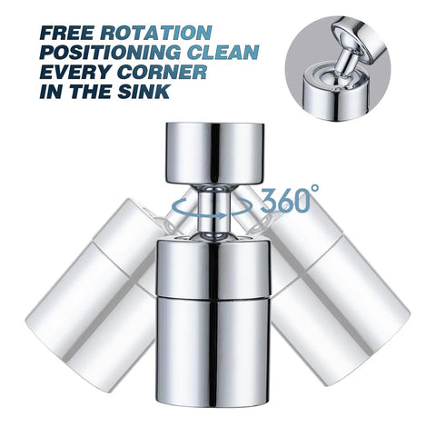 Slick 360 Degree Swivel Faucet Aerator With Dual Mode Water Saving Sprayer Head And Heavy Duty Chrome Brass Nozzle For Quick Universal Kitchen Or Bathroom Fixture Swap You Will Dig