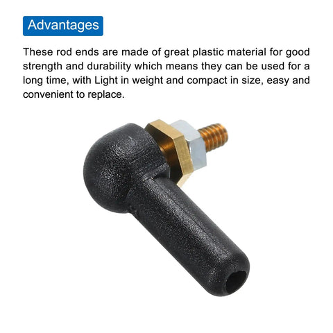 Lever Steering Linkage Ball Head Ends for RC Crawler Cars, M2 x 16mm Tie Rod Joints, Ball Joint End Connectors, 2mm Hole, 4mm Head Thickness, Durable Aluminum, Pack of 20 on tie rod end