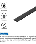 Six Pack Carbon Fiber Strips 0.5x3mm 400mm Pultruded Flat Bars For Kites RC Planes Drones Helicopters Sailboats And More Ultra Lightweight Yet Ridiculously Strong Spars, showcasing lightweight and corrosion resistance features