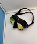 Aluma Pro Freedive Mask with Dope Anti Fog Technology, ultra low volume, black with tinted lenses, durable aluminum frame.