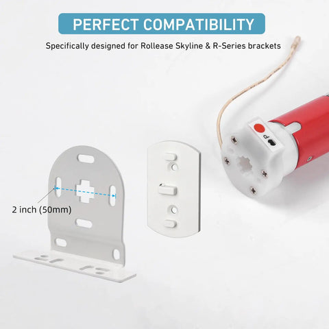 Motor Mount Adapter Plate For Electric Blinds 1 Pack Easy Install Snug Fit For Rollease Skyline And R Series Brackets White