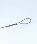 304 Stainless Steel Wire Rope 1/16 Inch X 328 Foot Spool With 7X7 design showing pre crimped sleeve and loop detail.