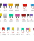 Color-coded fuses from Massive 1000-Piece Car Fuse Blade Kit for Trucks and Cars, Auto Electrical Fuses Set, quick replacements.