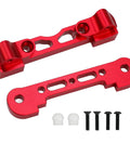 Arrma Aluminum Front Lower Arm Suspension Mount Upgrade Kit for Typhon Kraton Tailon Notorious 6S BLX laid out in red aluminum