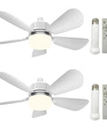 Easy Peasy 19 Inch Screw In Ceiling Fan Light Kit With Remote Control Dimmable Led Bulb And Sleek Five Blade Design, top view with remote.