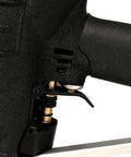 Close-up of handle and valve of 21 Degree Framing Nailer Be A Beast With 3 1/2 Inch Full Round Head Drives 2 To 3-1/2 Inch Plastic