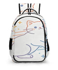 Gradient Line Cute Kitten Printed Unisex Backpack with large capacity, durable breathable polyester, easy to clean, smooth zipper