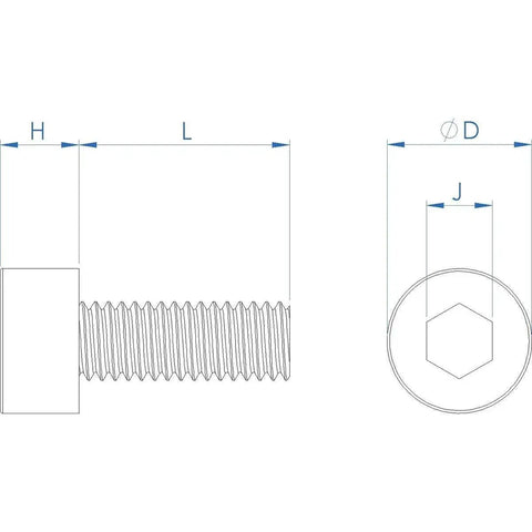 Top Shelf M3 X 8 MM Socket Head Cap Screws Built From Corrosion Resistant 188 Stainless Steel detailed dimensions diagram