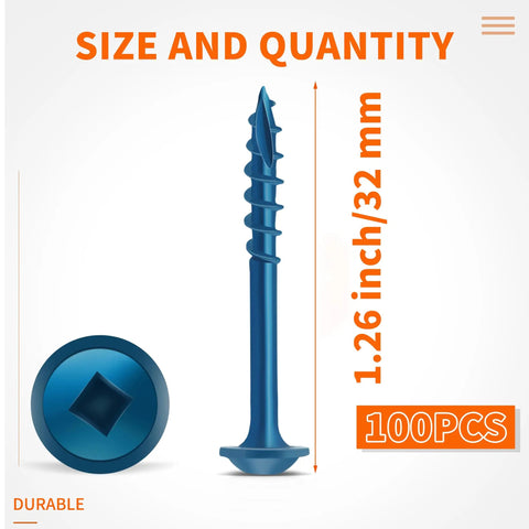 Pocket Hole Screws No 8 One And A Quarter Inch Blue Coated Tough As Nails Heavy Duty Hardened Steel Square Drive Washer Head
