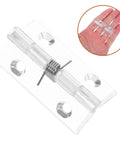 Two Pack Stainless Steel Hidden Door Hinges With Automatic Self Closing Spring For Cabinet And Interior Doors 45x35mm, close-up view