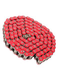 Beefy 110L Drive Chain For 50cc To 125cc Dirt Bikes ATVs And Scooters 428H High Tensile Anti Stretch Heat Treated Steel Link Chain Red Direct Swap Fitment coiled red steel chain