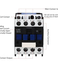 Pro Grade Heavy Duty AC Contactor 18A DIN Rail Mount Normally Open Electric Motor Starter with Pure Copper Coil front view