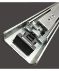 Heavy Duty 14 Inch Drawer Slides With Lock full extension steel track close-up showing locking mechanism and smooth gliding feature.