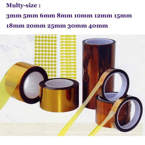 H-E MultySize 3D Sublimation Kapton Tape Pro Grade Heat Resistant Tape 6mm X 100ft rolls in varying widths for heat press
