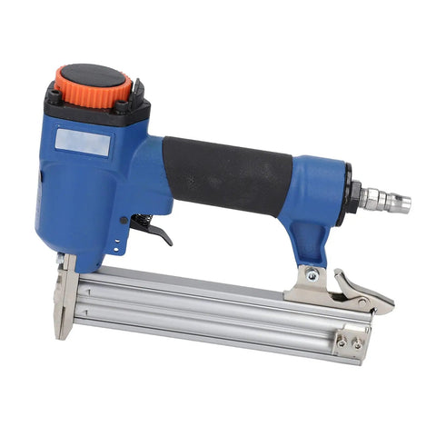 Badass Precision Pneumatic Brad Nailer 18 Gauge Air Powered Nail Gun for woodworking with soft grip and F30 fastener slot.