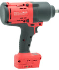 Side view of Beefy Half-Inch Cordless Impact Wrench For Milwaukee 18V Batteries, 1256 Ft-Lbs Max Torque, Brushless Power, four-mode speed.