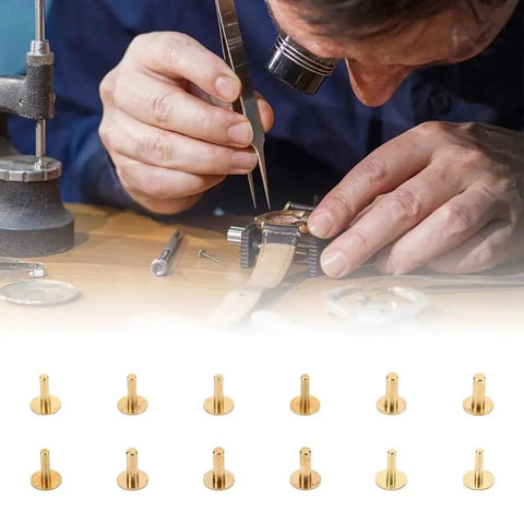 Watchmaker using Pro Grade Copper Watch Dial Feet Assortment Kit For DIY Repair Handy Storage Box With Compartments