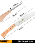 Two Piece Japanese Hand Saw Set With 6 Inch Flush Cut Saw And 4 Inch Drywall Saw, Anti Slip Handle, Flexible SK5 Blade, 17 TPI shown