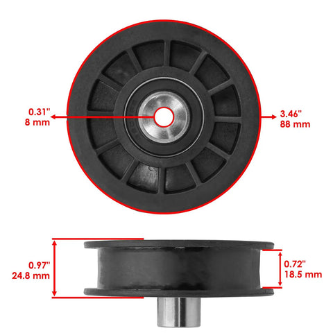 Heavy Duty Replacement Drive Idler Pulley 3.46in diameter for John Deere X380 X390 X584 models AUC11239 AUC20590