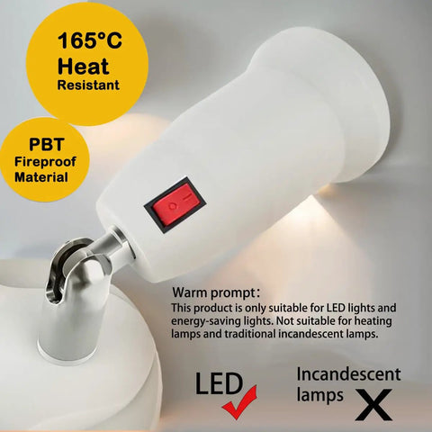 Two Bulbs In One Socket E26 E27 Adjustable Light Socket Splitter With 360 Degree Rotation And 180 Degree Bend 0 To 250V Compatible LED Bulb Adapter For Easy Flexible Lighting Setup