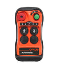Dual Speed Wireless Crane Hoist Remote Control With 100 Meter Range, Ultra Fast 0.01 Second Response, Heavy Duty Industrial Grade Controller For Cranes, Hoists, Winches And Construction Vehicles, 2 Keys, orange handheld front view