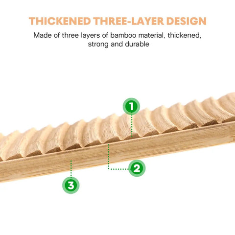 Thickened three-layer bamboo washboard for hand washing clothes with deep grooves for tough stains and durable design.