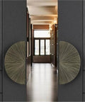 Half Moon Door Handles Set With 12 Inch Aluminum Push Pull Levers, rust resistant semicircular design on modern doors